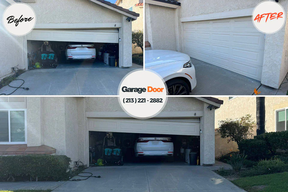 Before and after: garage door repair Desert Aire, WA